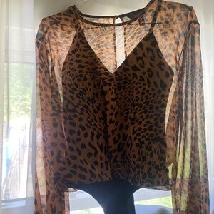 Leopard print body suit